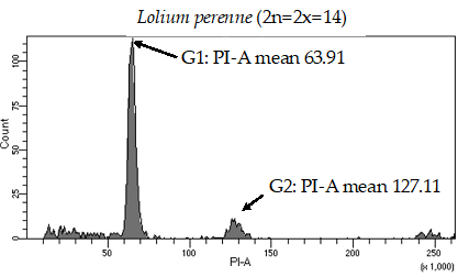 graph of count on y-axis and propidium iodine on x-axix