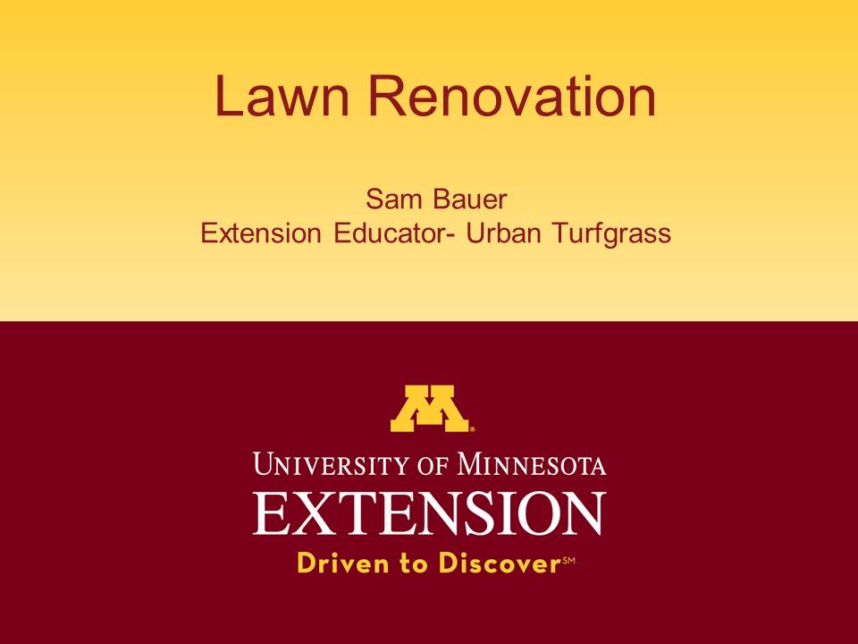 Lawn renovation webinar